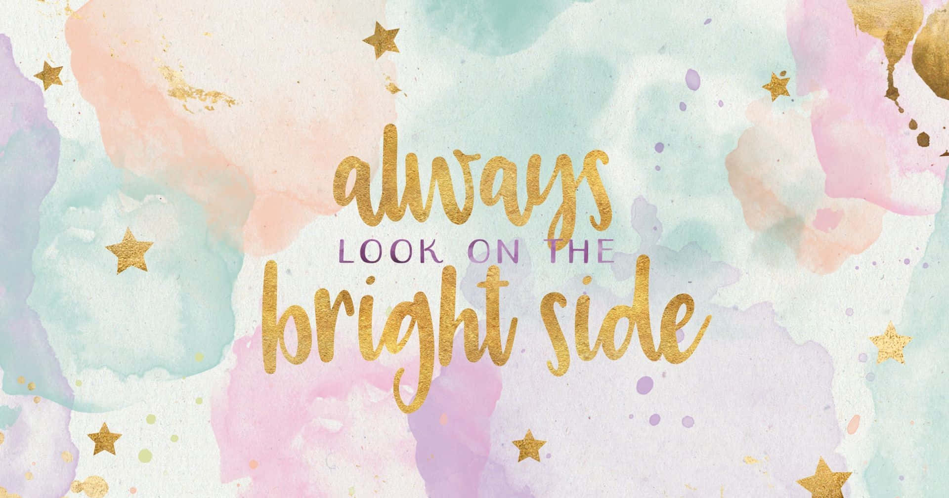 rose gold, pastel watercolor, gold glitter stars, Full HD Desktop Wallpaper
