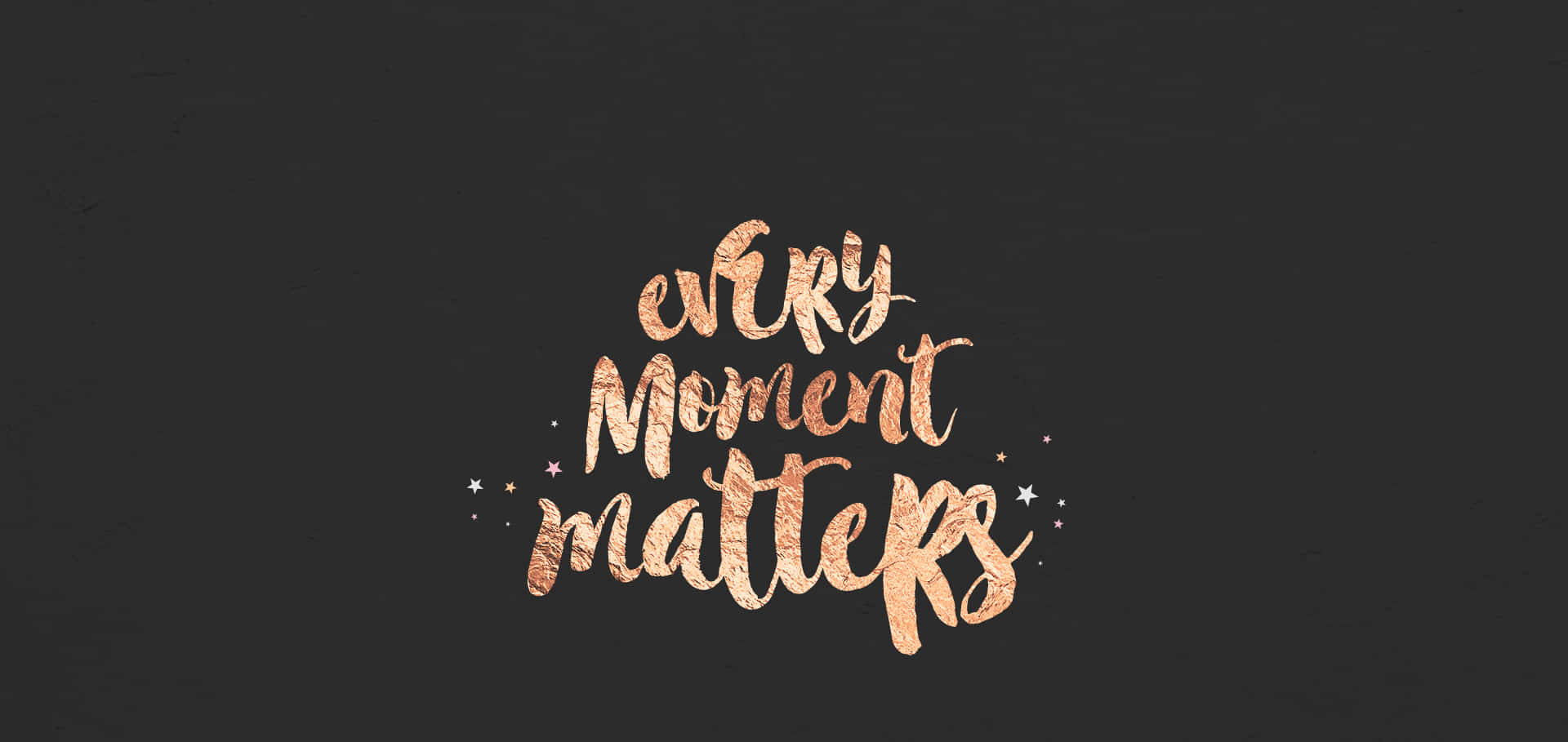rose gold desktop, black background, golden glittery handwritten text, Full HD Desktop Wallpaper