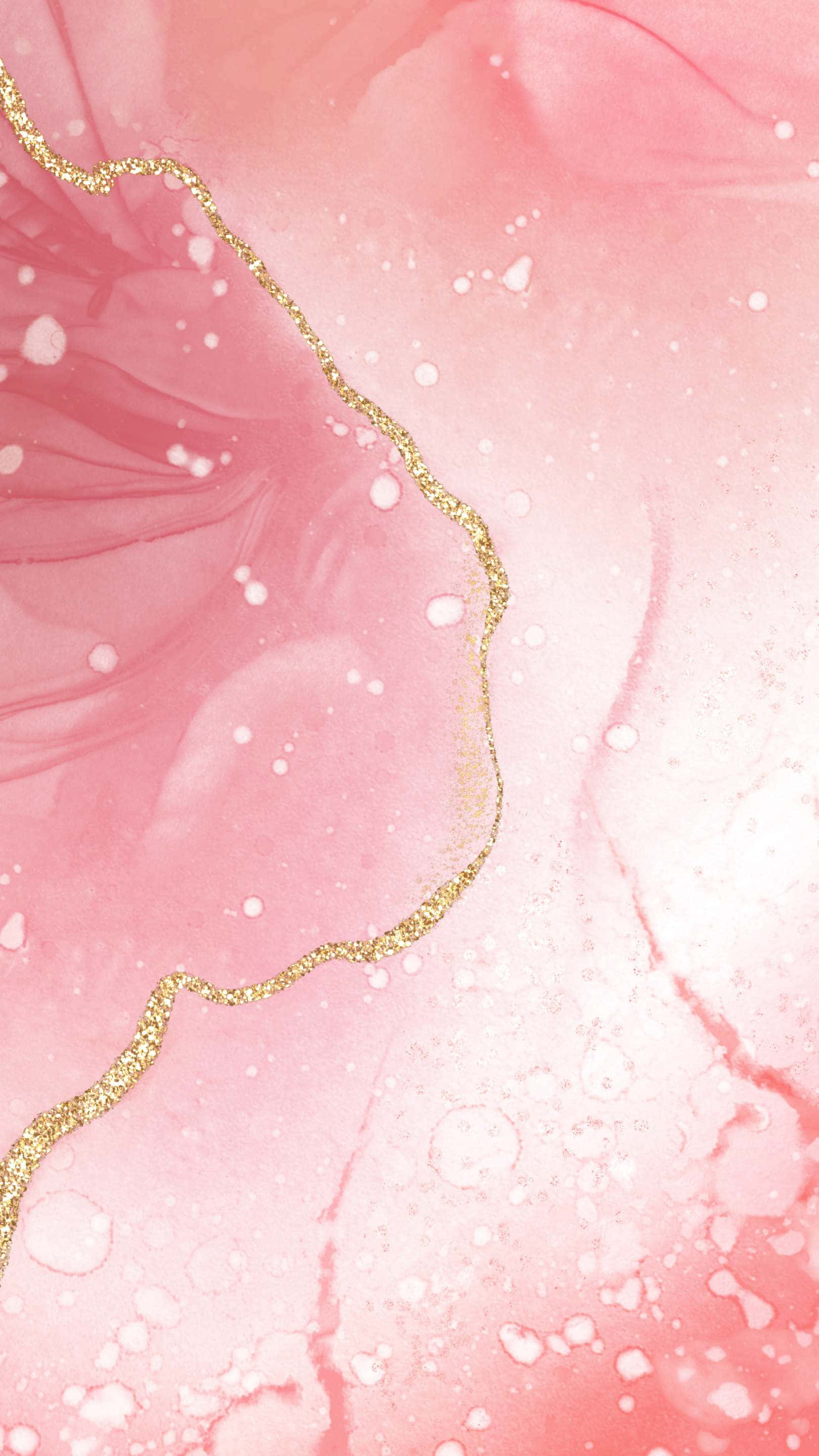 rose gold marble, glittering gold line, white speckles, 2K Phone Wallpaper