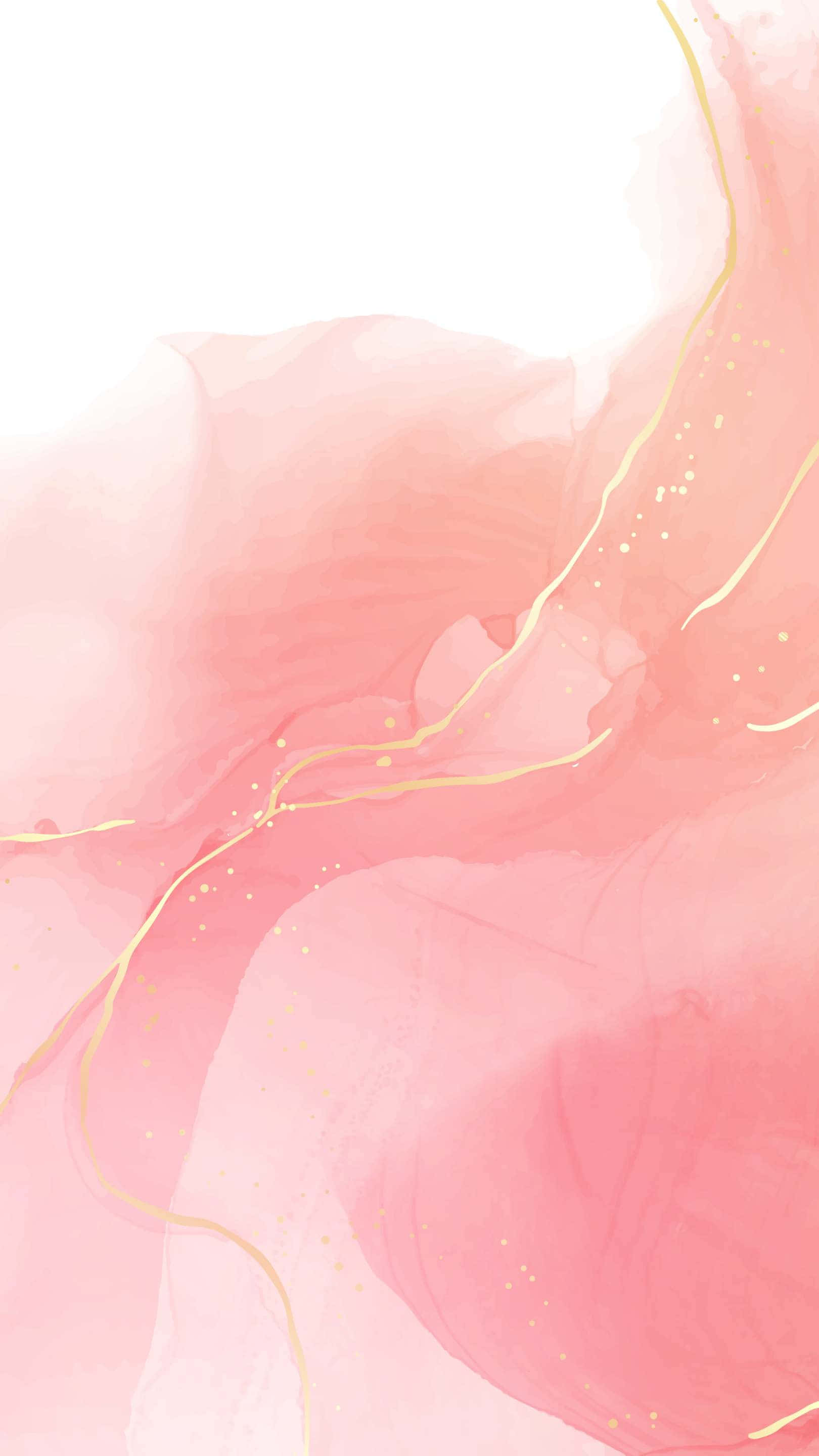 Rose Gold Marble Texture, soft pink watercolor swirls, delicate gold lines, 2K Phone Wallpaper