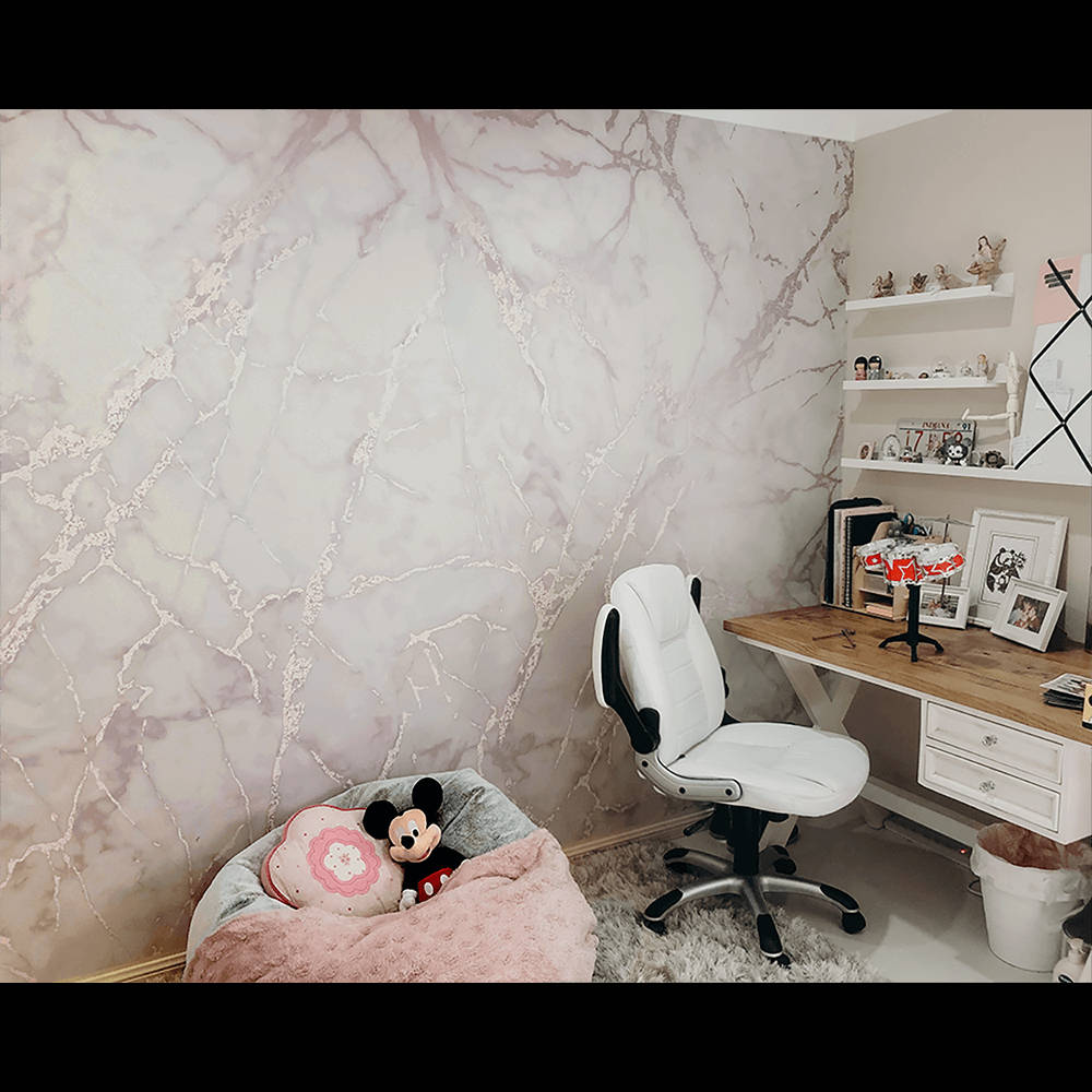 Rose Gold Marble, pink marble wallpaper, white ergonomic chair, SD Desktop Wallpaper