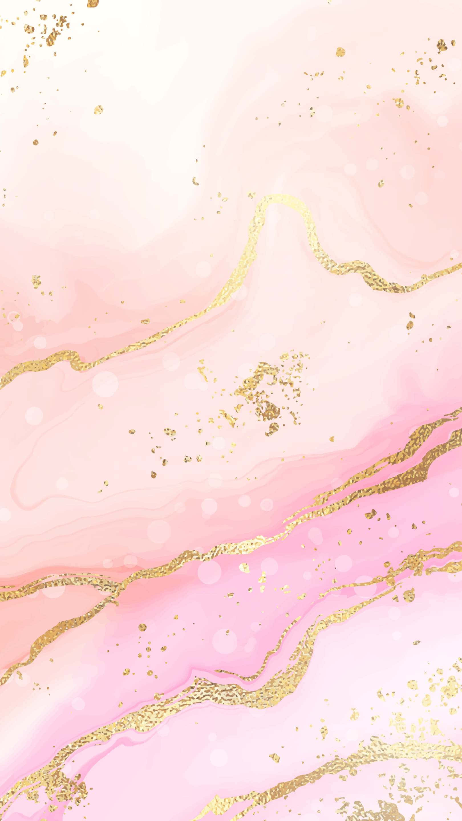 rose gold marble, soft pink watercolor washes, shimmering gold foil veins, 2K Phone Wallpaper