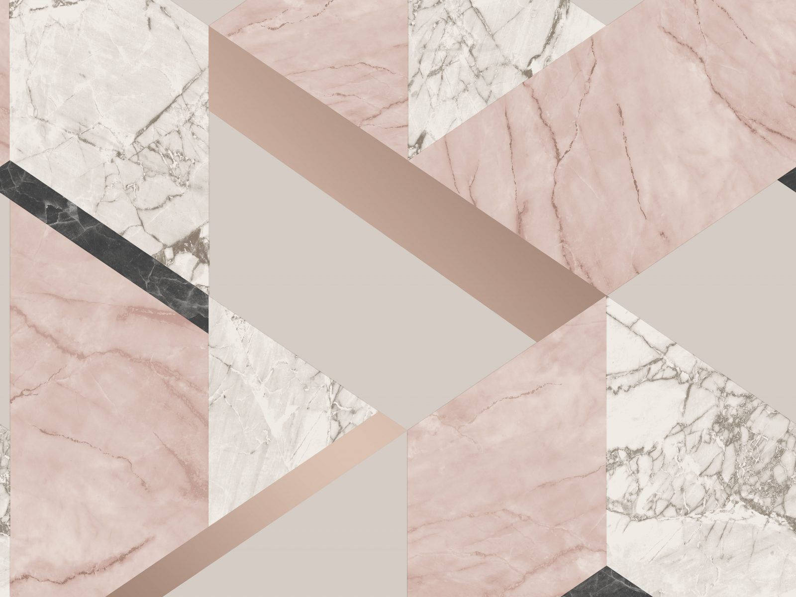 Rose Gold Geometric Marble Pattern, grey and rose gold geometry marble, pink white and black marble tiles, HD Desktop Wallpaper