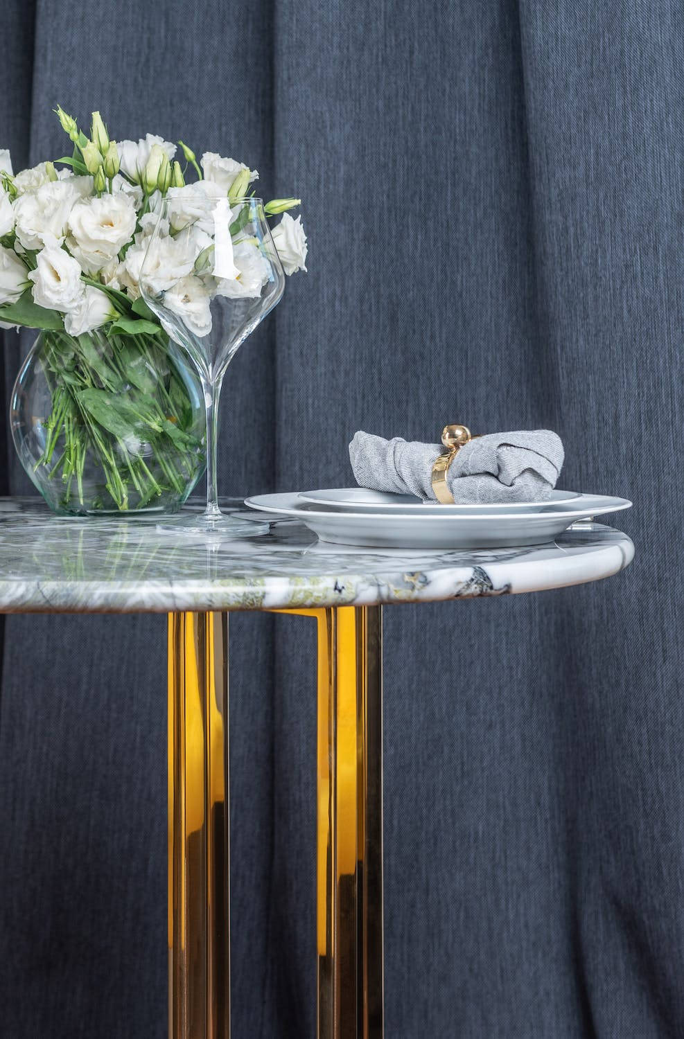 Rose Gold Marble, gold legs, white flowers, HD Phone Wallpaper