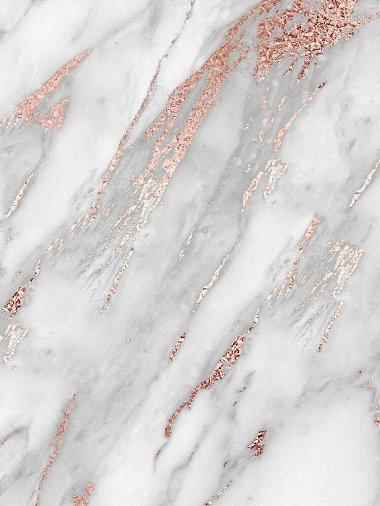 Rose Gold Marble, white marble, shimmering rose gold leaf, SD Phone Wallpaper