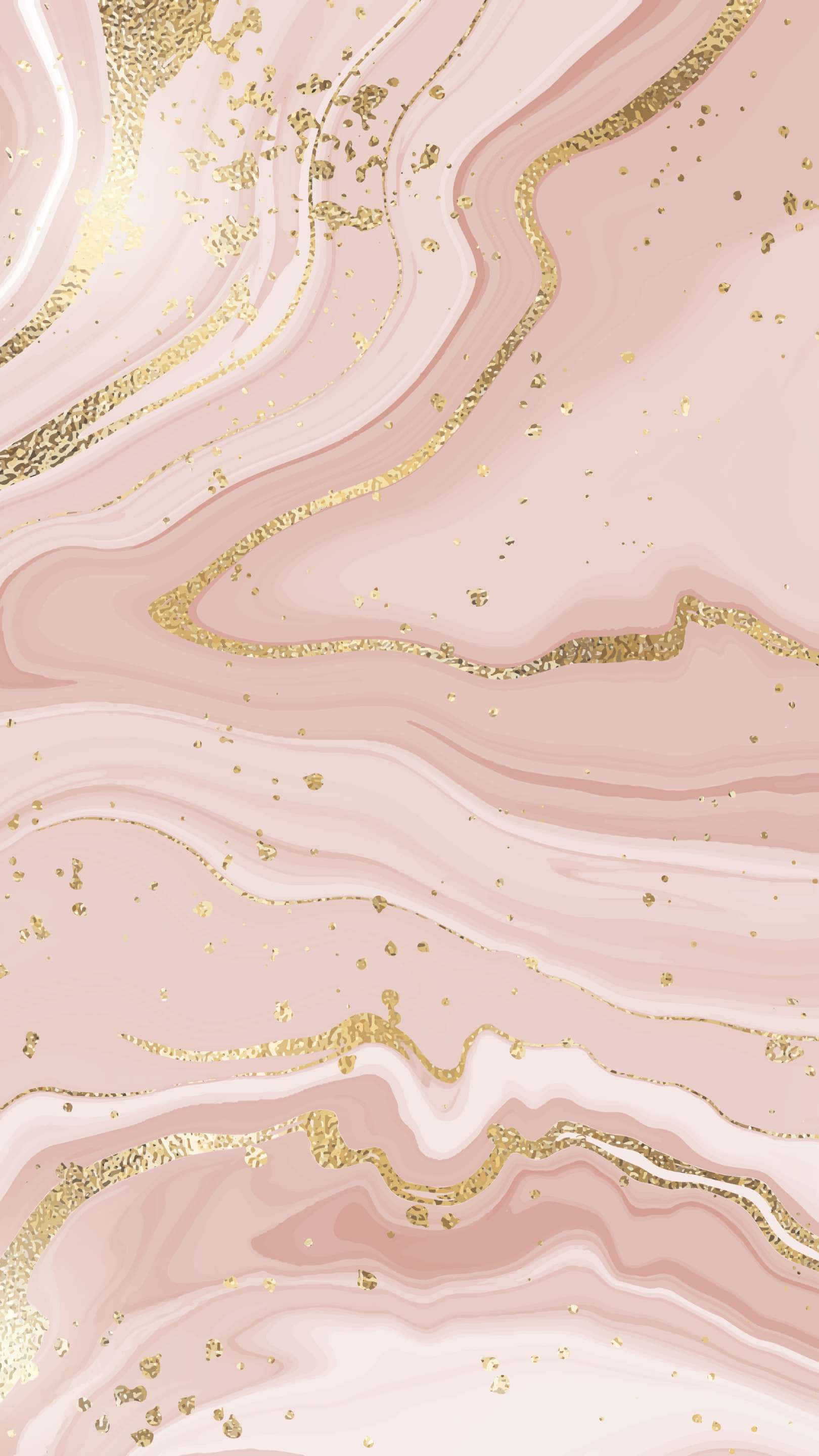 Rose Gold Marble, pink and gold marble swirls, glittering gold accents, 2K Phone Wallpaper