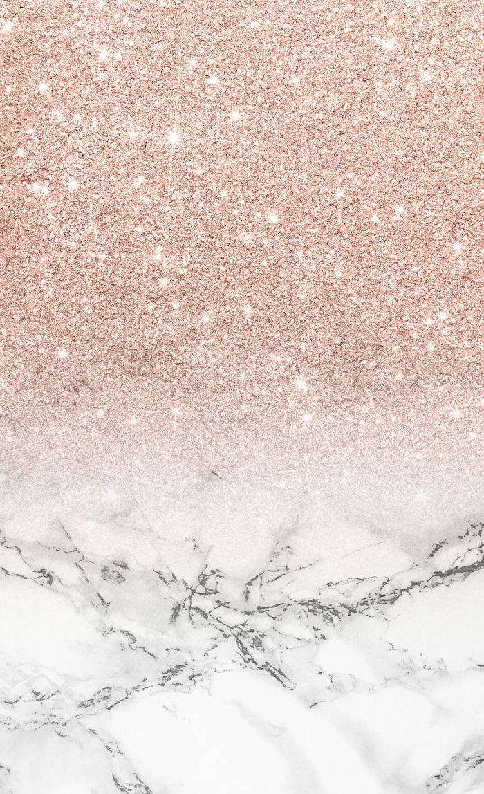 rose gold, glitter stars, white marble base, SD Phone Wallpaper
