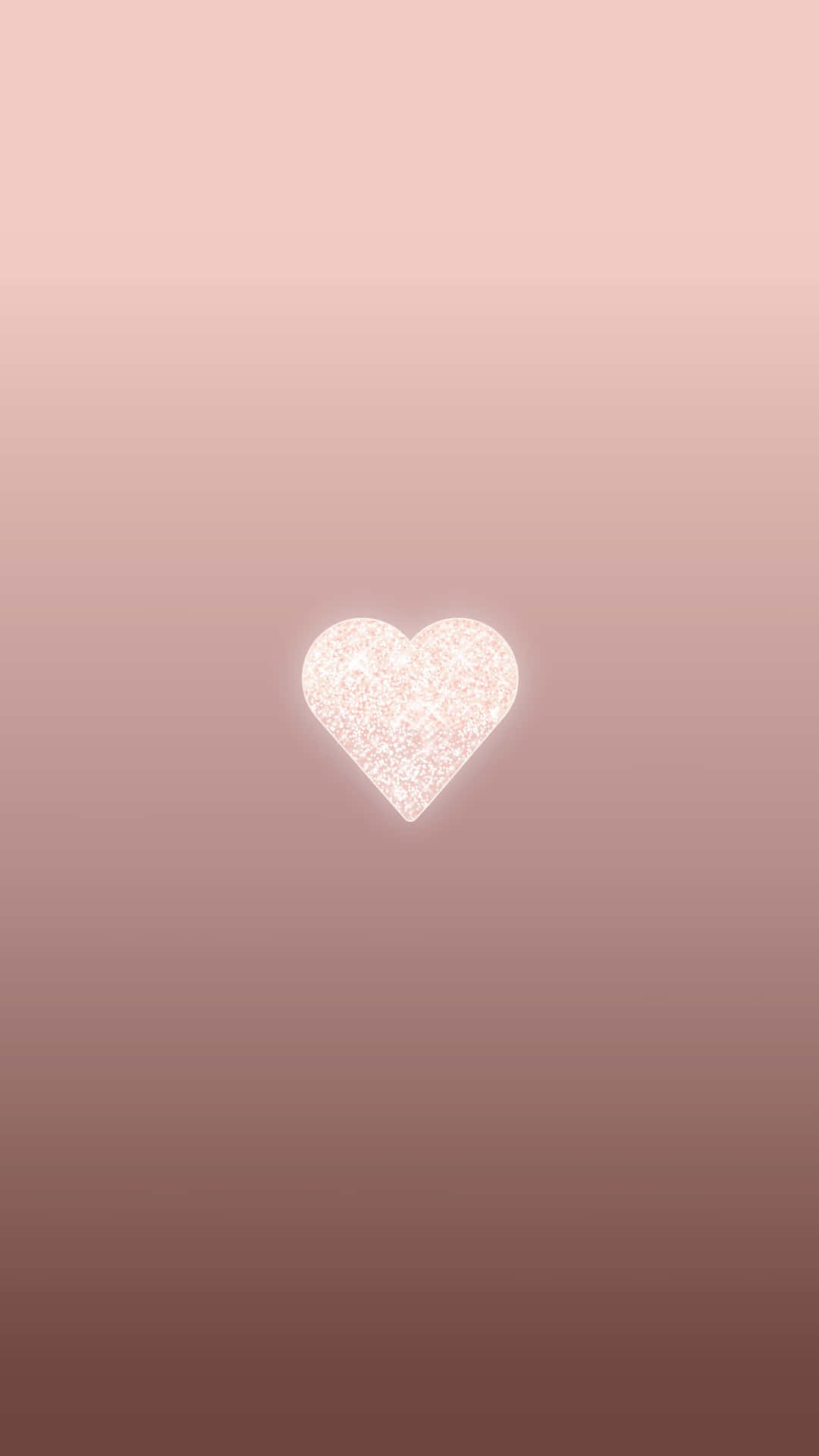 Rose Gold Color, glowing glittery heart, soft gradient pink to mauve background, Full HD Phone Wallpaper