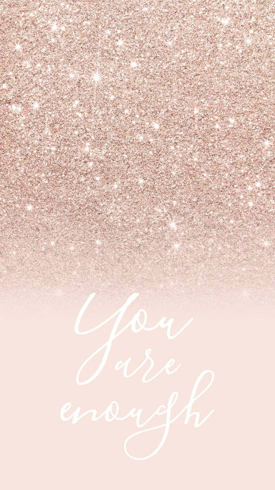pastel blush, soft pink glitter, elegant white cursive text, Full HD Phone Wallpaper
