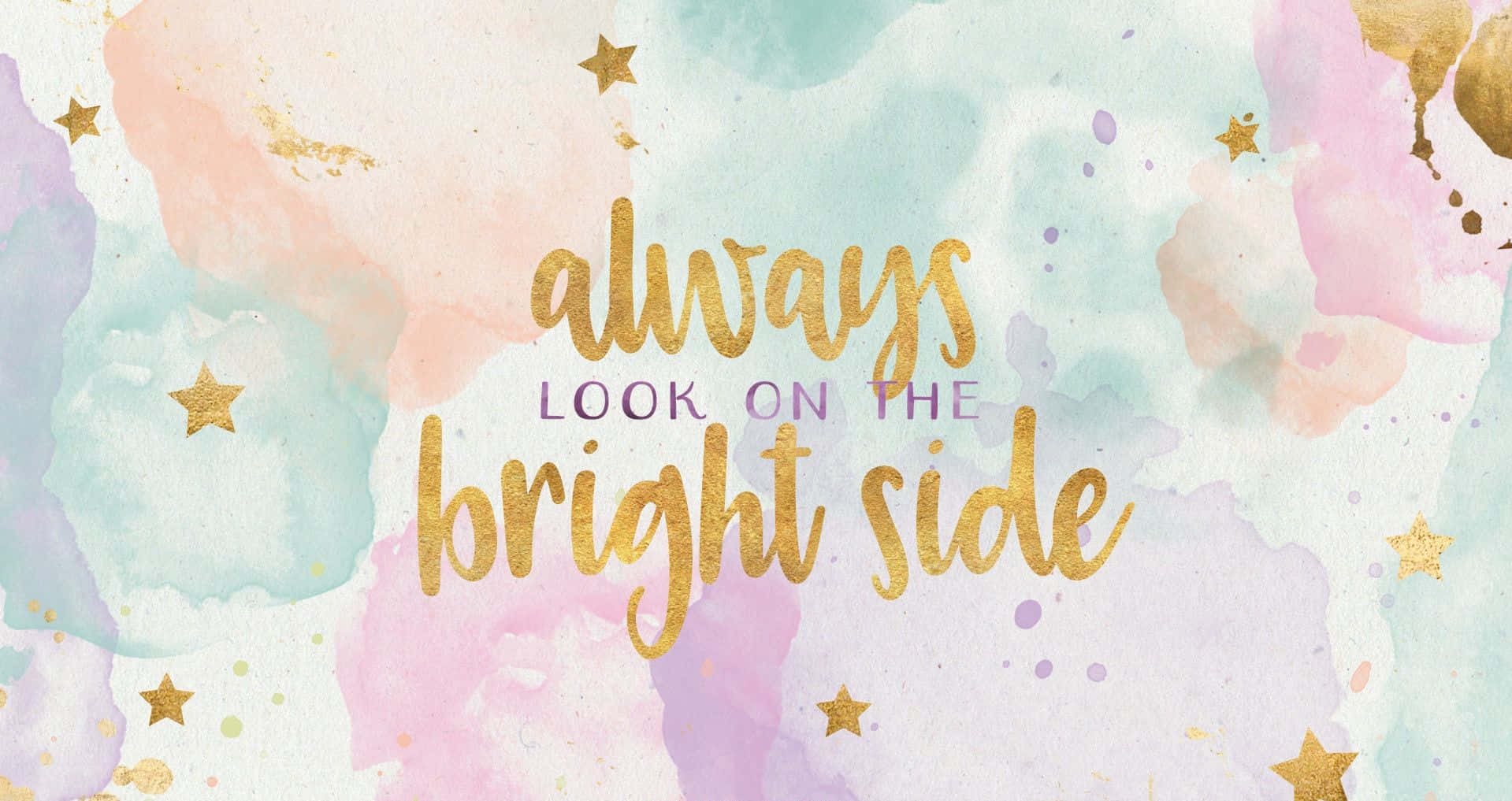 Rose Gold Quotes, pastel watercolor background, gold stars, HD Desktop Wallpaper
