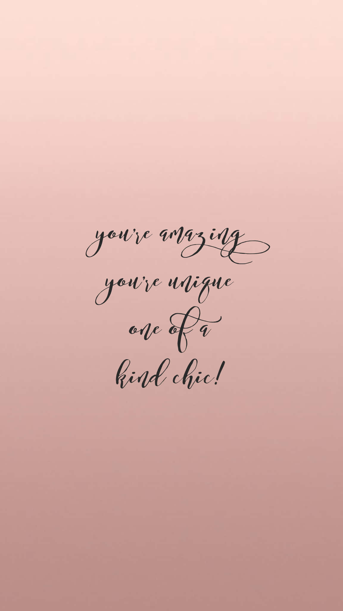 rose gold, cursive text, soft gradient, Full HD Phone Wallpaper