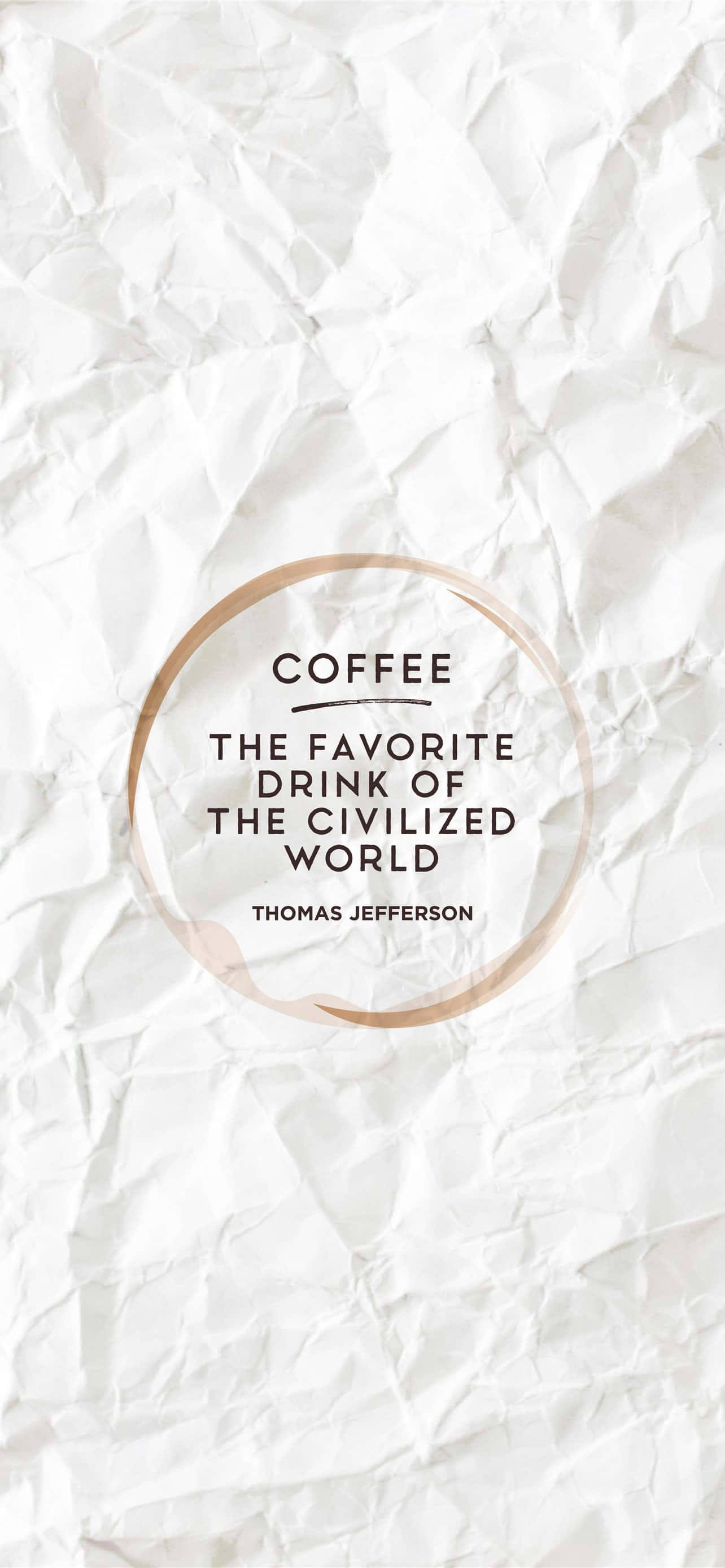 Rose Gold Quotes, coffee ring, textured crumpled white paper, 2K Phone Wallpaper