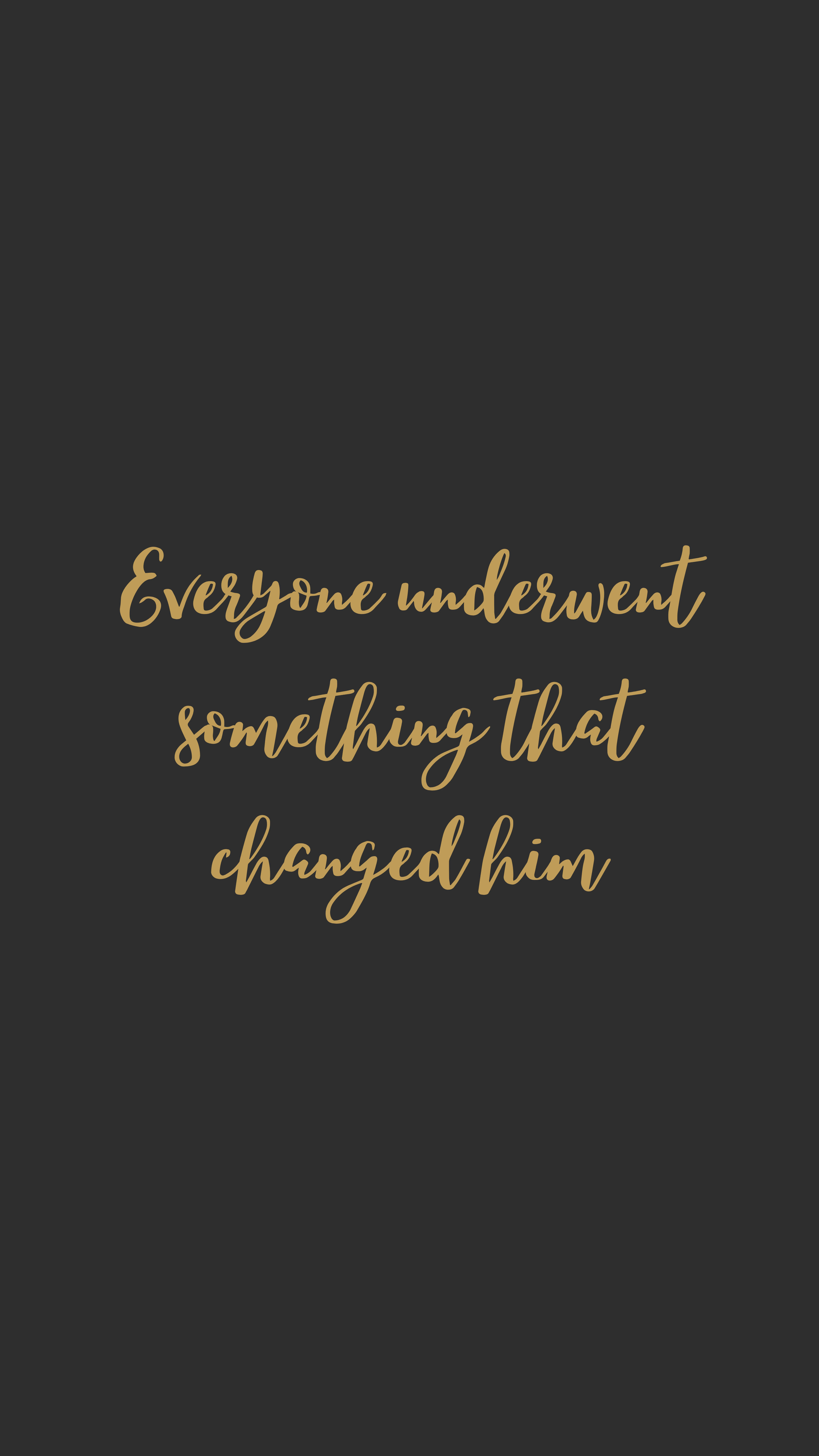 gold change quotes, golden cursive text, dark charcoal background, 5K Phone Wallpaper