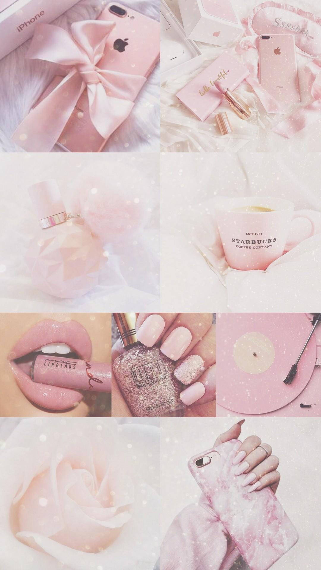 Rose Gold Tumblr, girly collage, soft pink, Full HD Phone Wallpaper