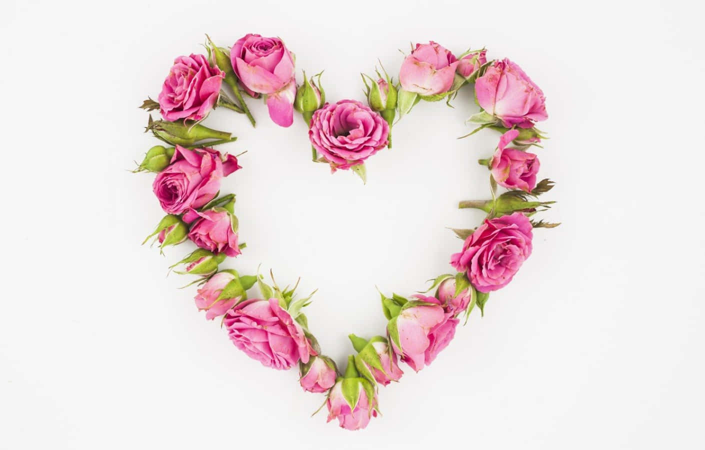 Rose Heart, pink roses, heart shape, HD Desktop Wallpaper