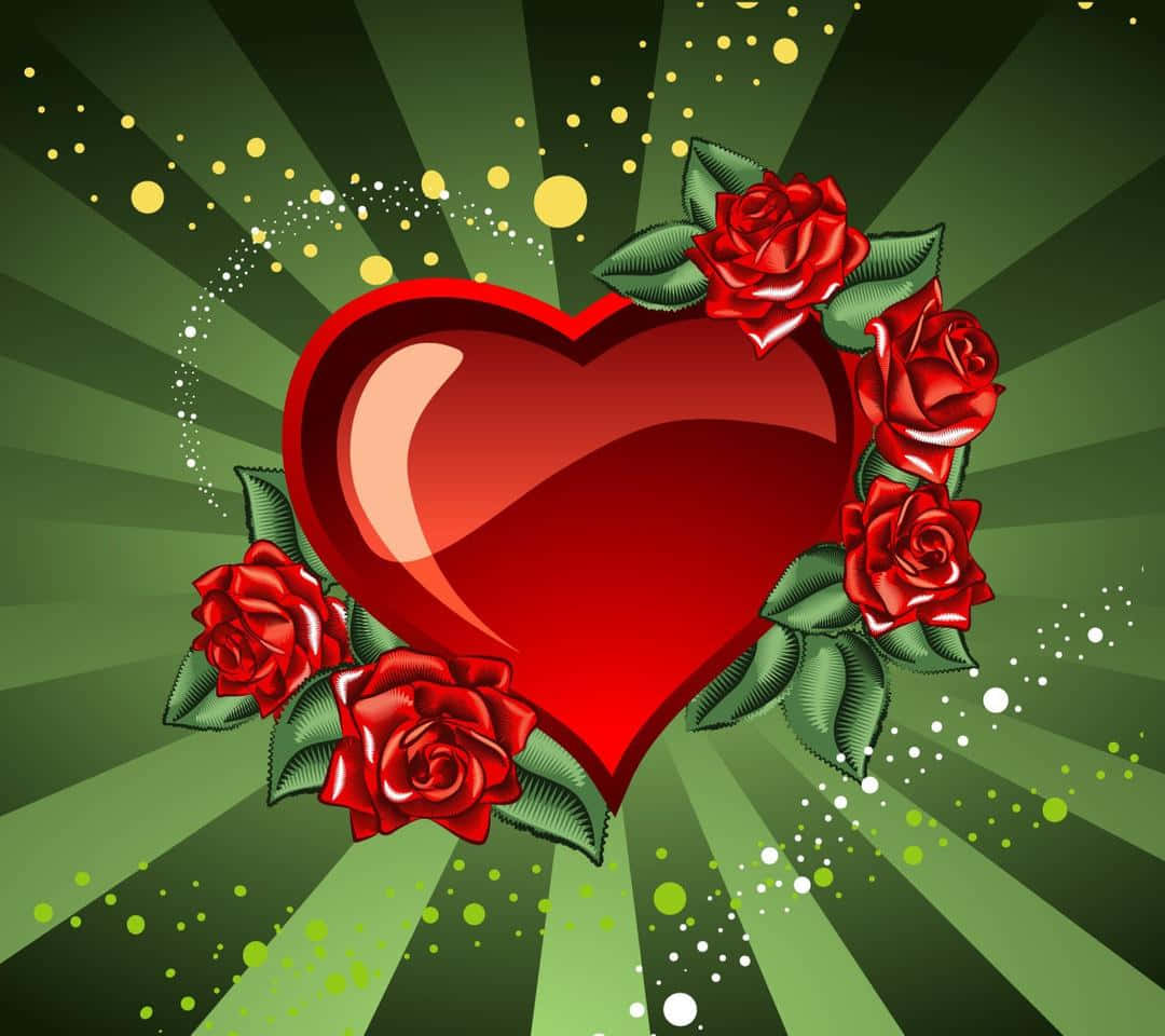 Rose Heart, vibrant red, glossy red heart, SD Desktop Wallpaper