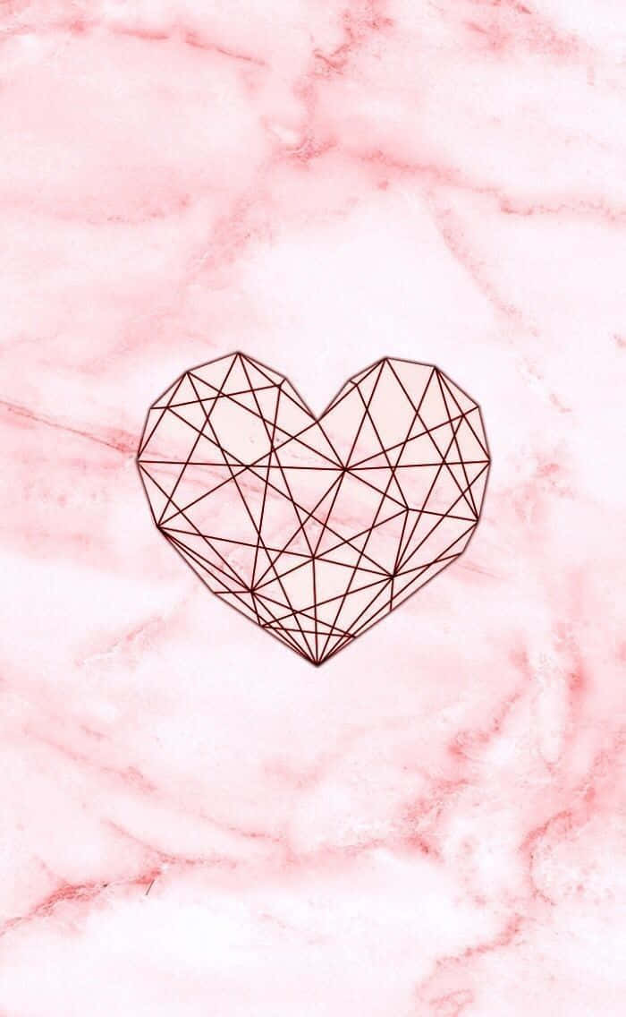 Rose Gold, Heart Grid, Dark Lines, SD Phone Wallpaper
