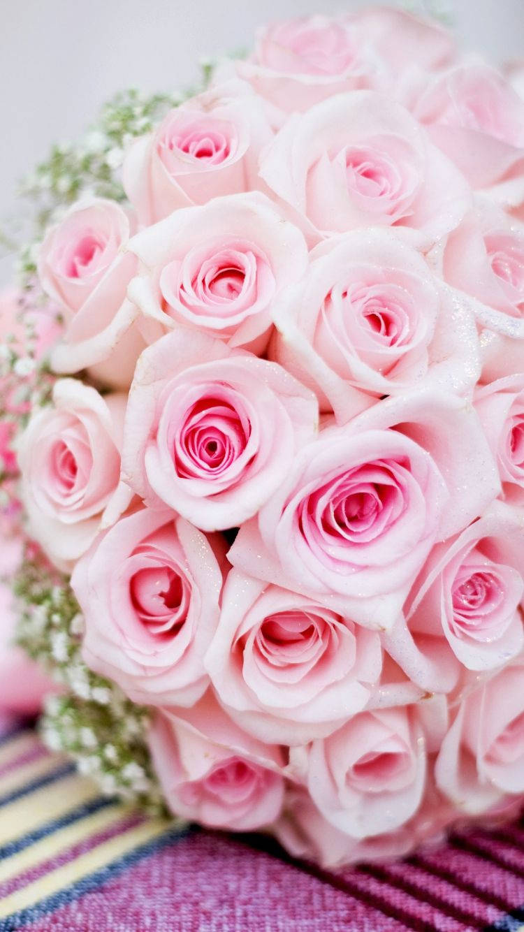pink rose iPhone bouquet, wedding, soft pink roses, HD Phone Wallpaper