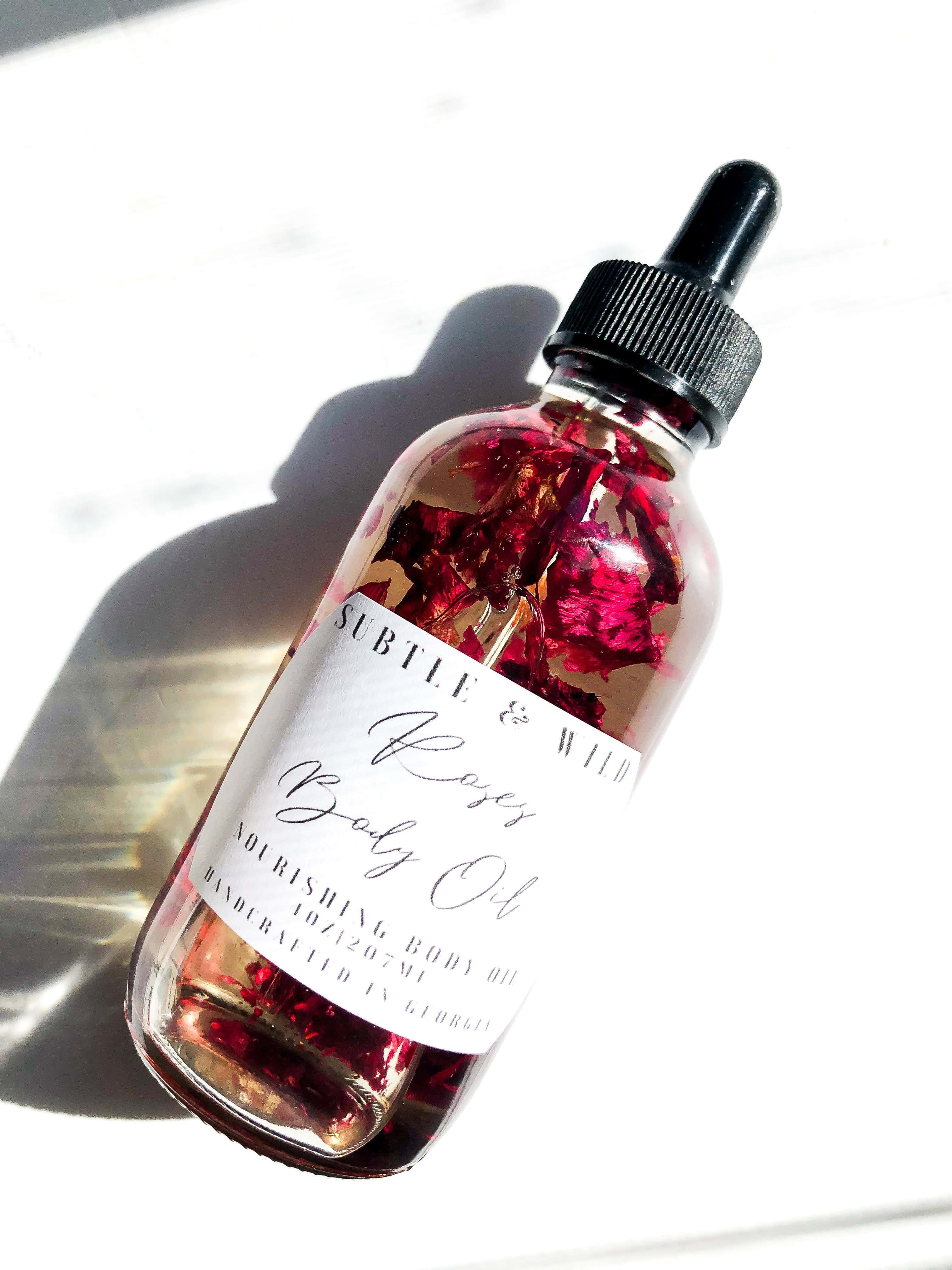 rose oil, dropper bottle, glass bottle, 4K Phone Wallpaper