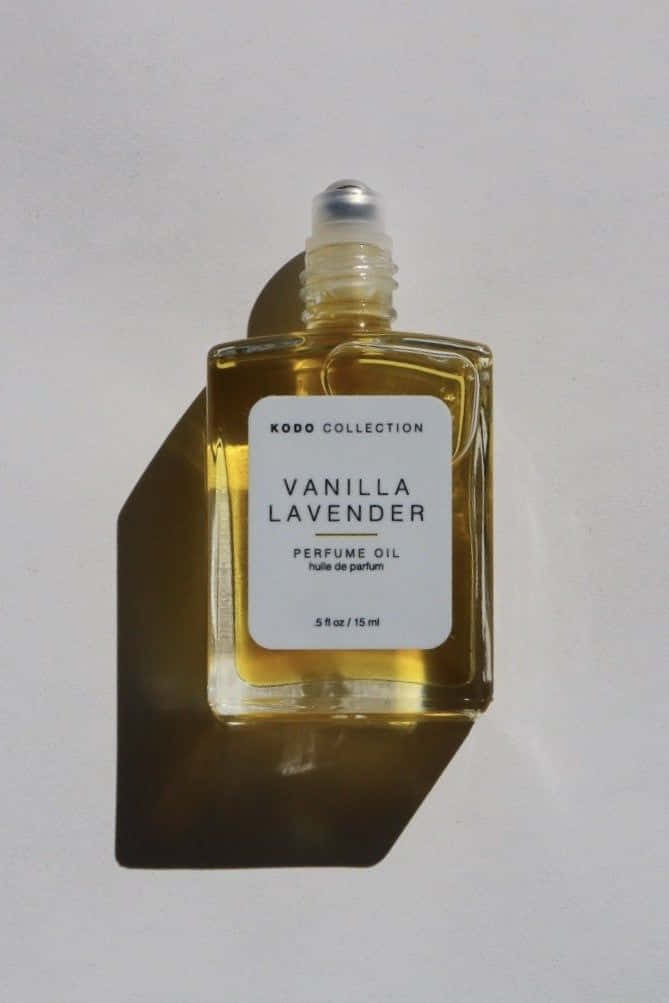 Rose Oil, vanilla lavender perfume oil, plain white surface, SD Phone Wallpaper
