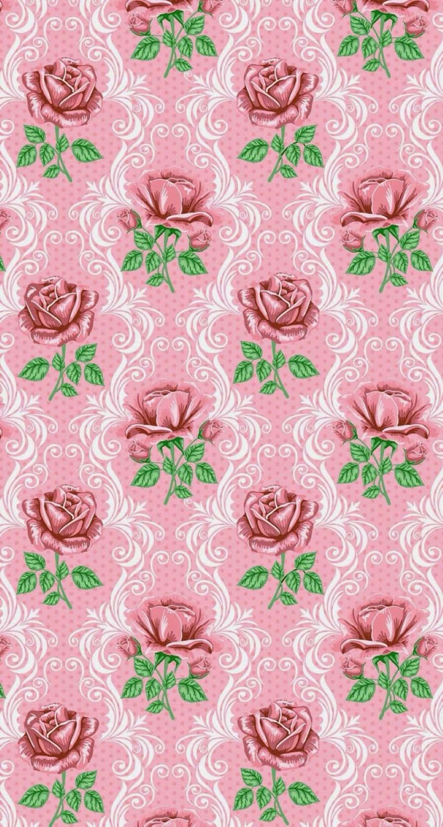 Rose Pattern, pink, repeating roses, HD Phone Wallpaper