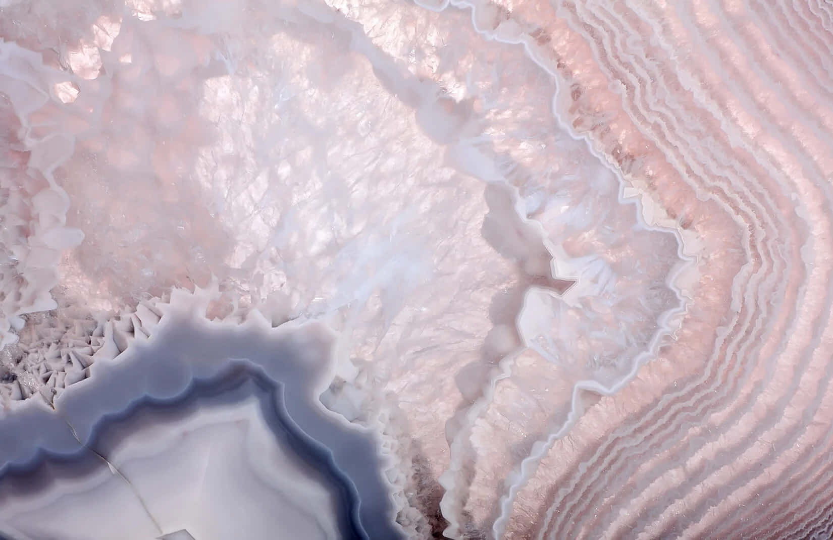 rose quartz geode, pink, white, HD Desktop Wallpaper