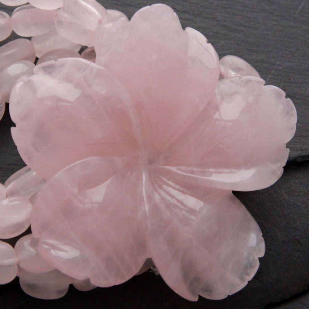 rose quartz, pink rose quartz, carved rose quartz flower, SD Desktop Wallpaper