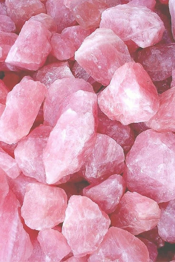 raw rose quartz crystal cluster, rose quartz, pink, SD Phone Wallpaper