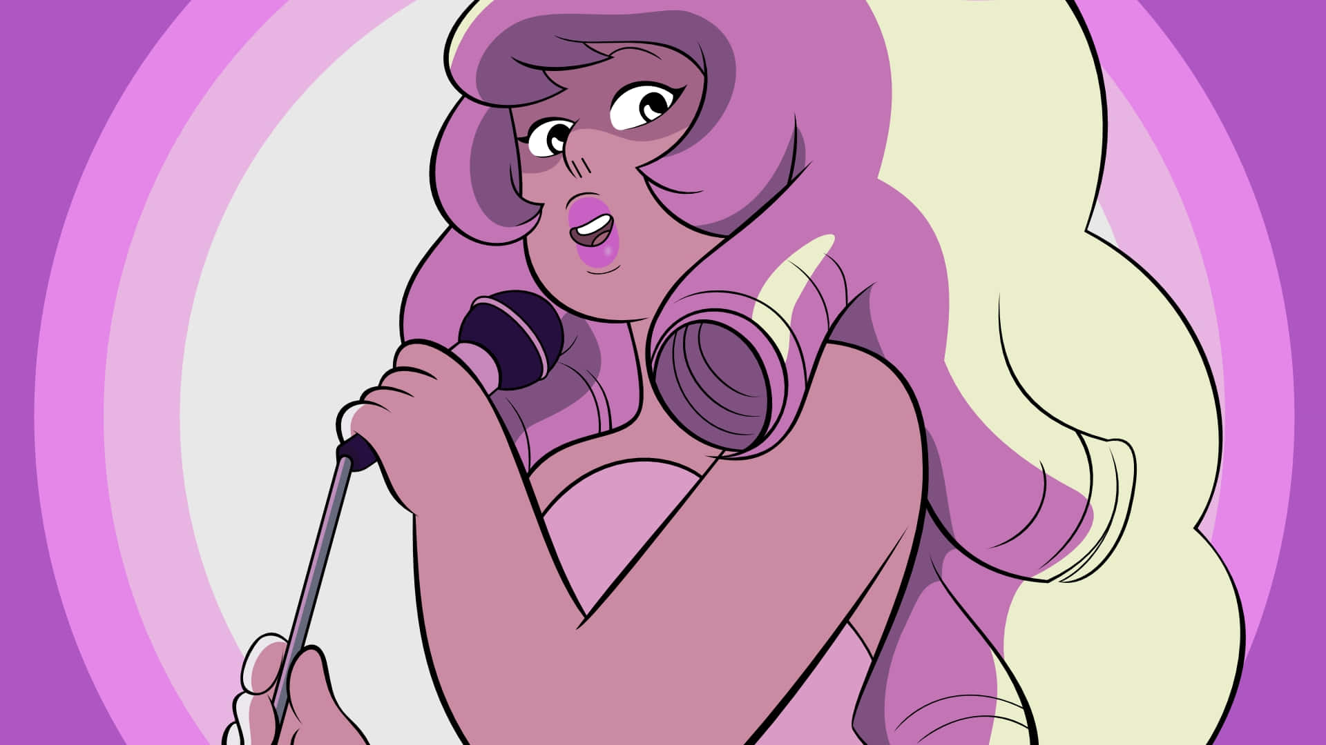Rose Quartz, purple hair, microphone, Full HD Desktop Wallpaper