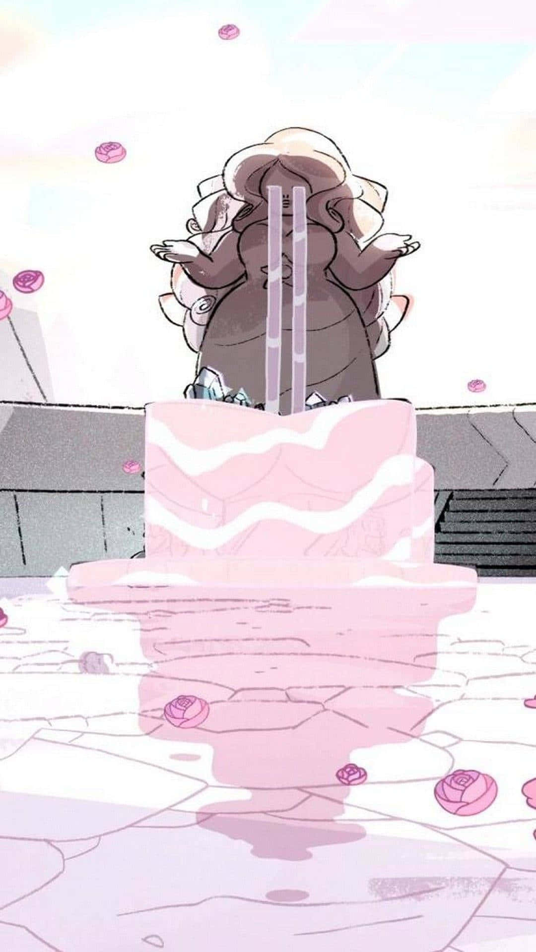Rose Quartz, pink layered cake, wavy frosting, Full HD Phone Wallpaper