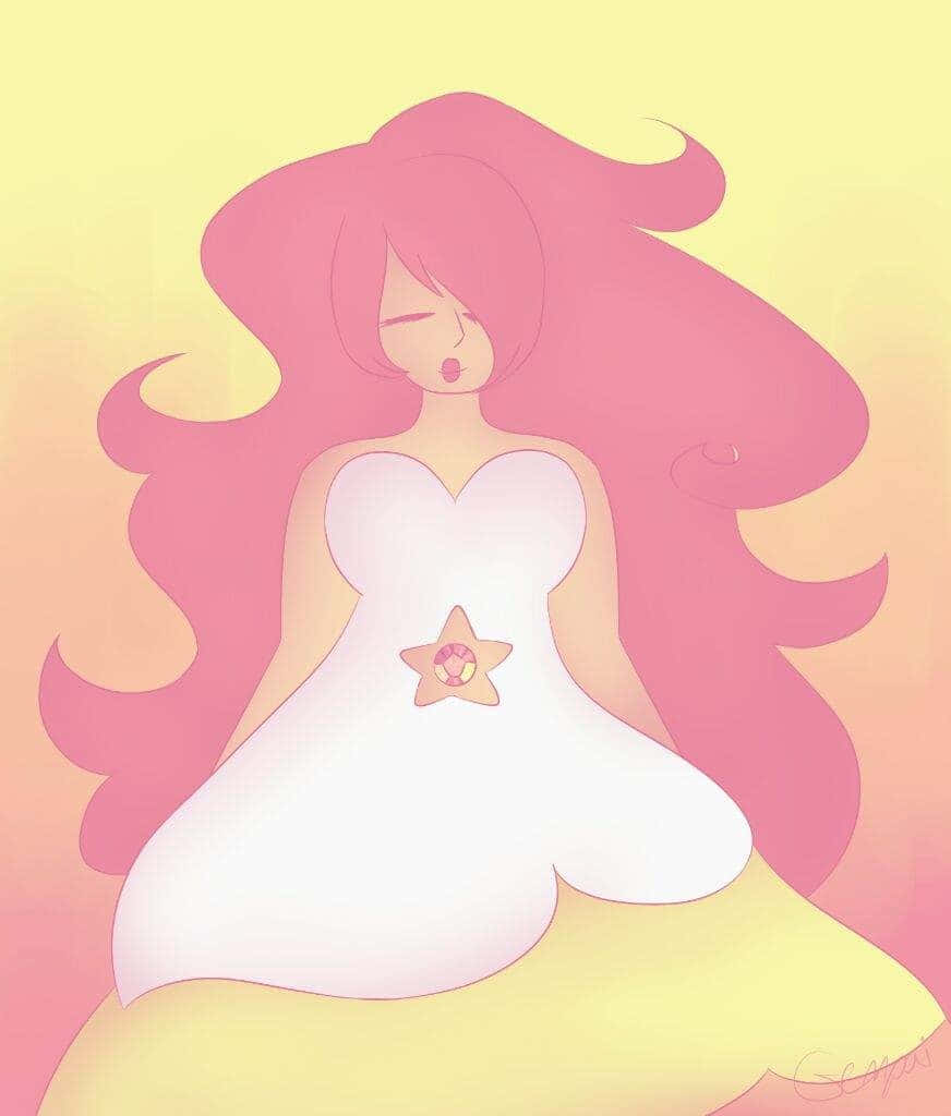 Rose Quartz, anime girl, flowing pink hair, SD Phone Wallpaper