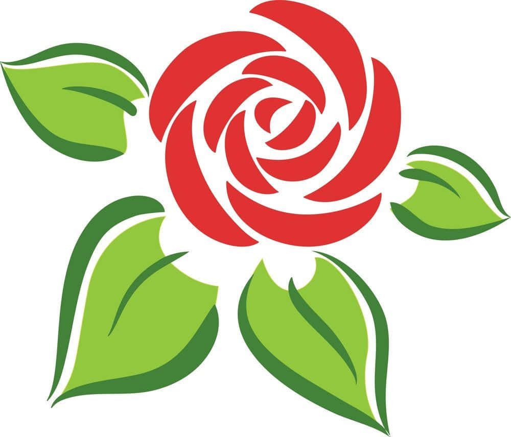 rose symbol, red rose, green leaves, SD Desktop Wallpaper