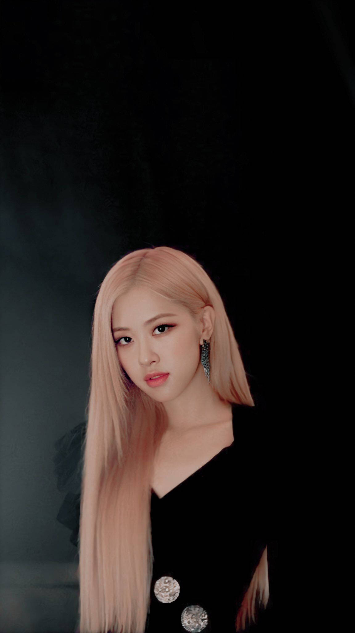 Roseanne Park, black, long pink hair, Full HD Phone Wallpaper
