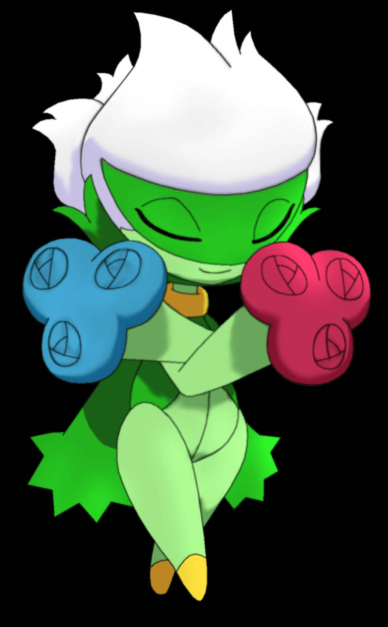 Roserade, green anime character, white hair, HD Phone Wallpaper