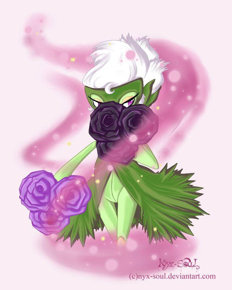 Roserade, pink aura, green cartoon character, SD Phone Wallpaper