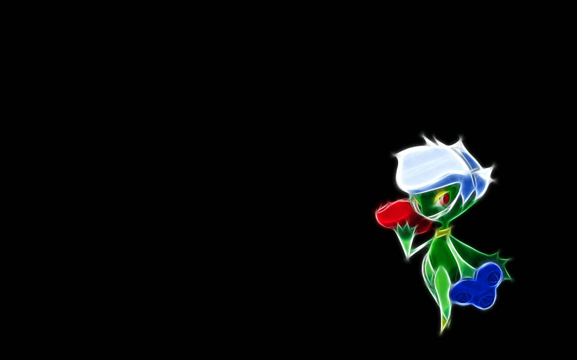 Roserade, glowing aura, green anime character, Full HD Desktop Wallpaper