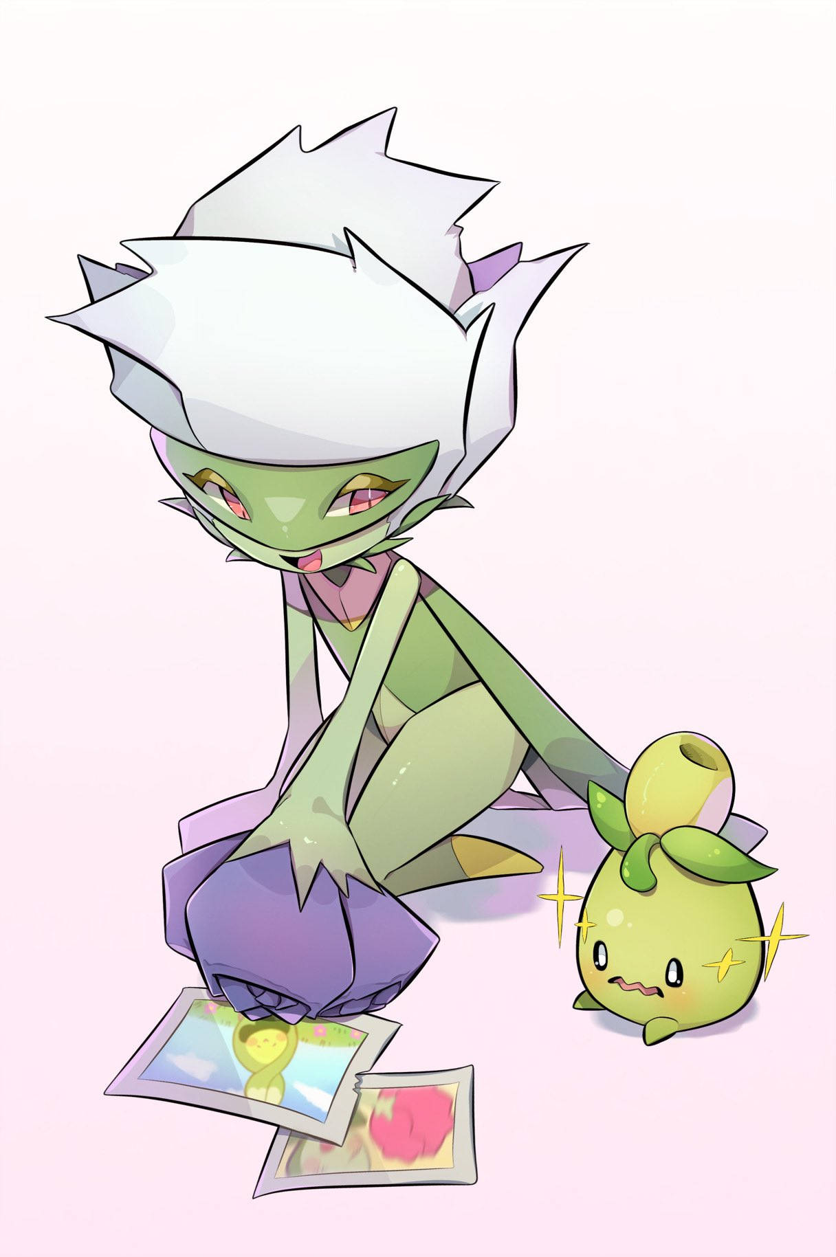 Roserade, green anime character, spiky white hair, HD Phone Wallpaper