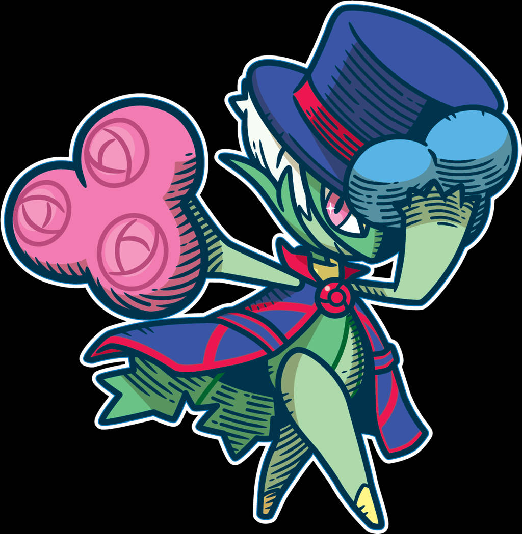 Roserade, top hat, cape, SD Phone Wallpaper