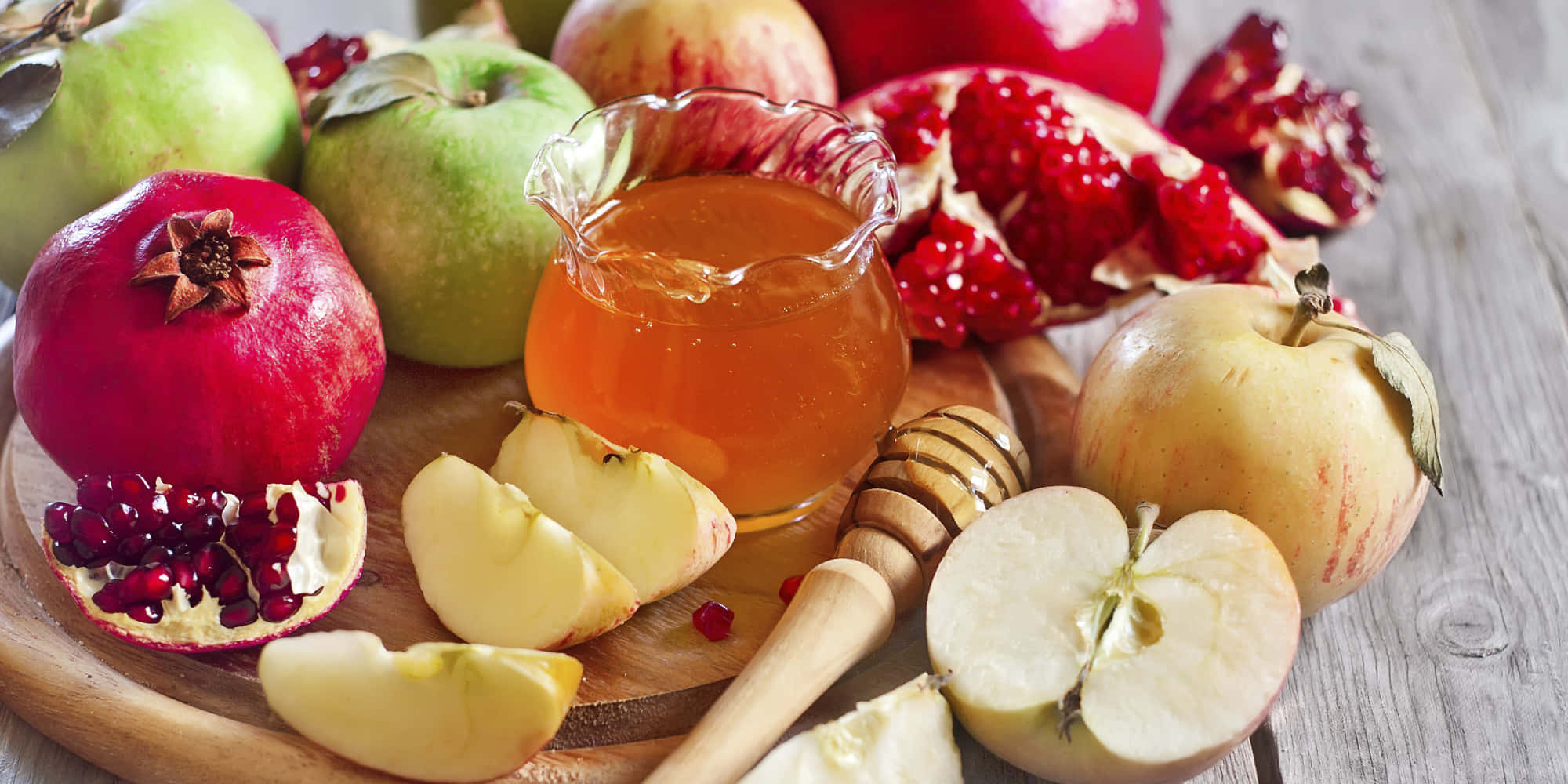Rosh Hashanah, pomegranates, honey apples, Full HD Desktop Wallpaper
