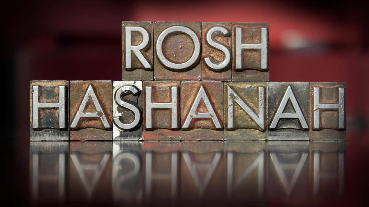 Rosh Hashanah, vintage metal letterpress blocks, glossy surface, HD Desktop Wallpaper