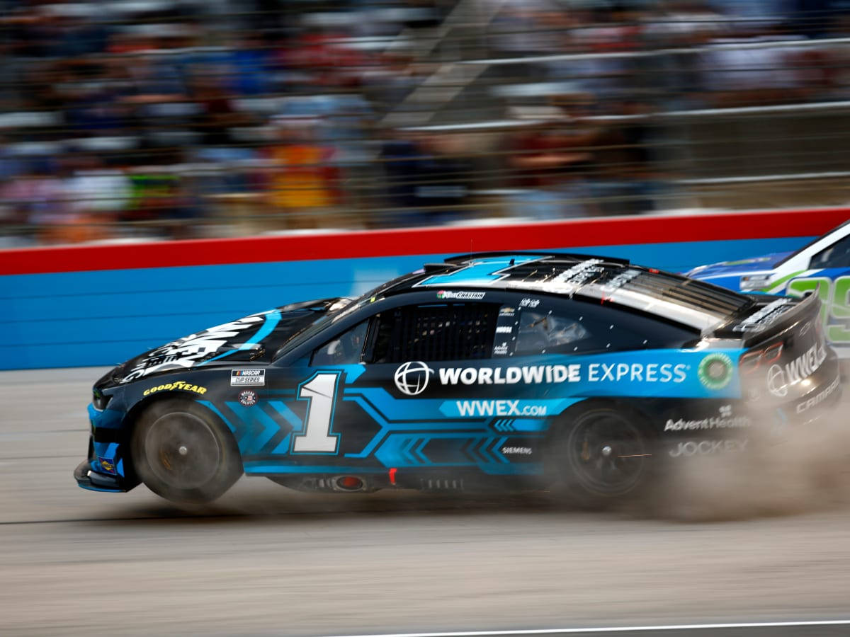 Ross Chastain, blue and black race car, number one, SD Desktop Wallpaper