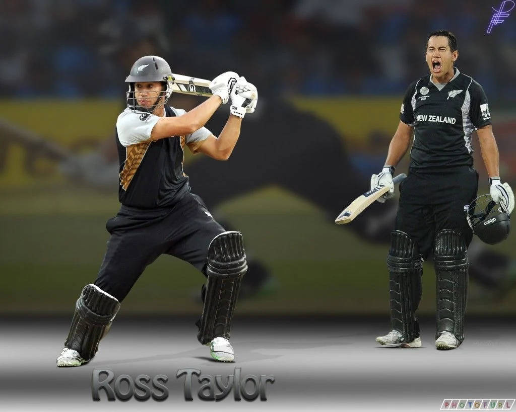 Ross Taylor, New Zealand cricket players, batting intensely, SD Desktop Wallpaper