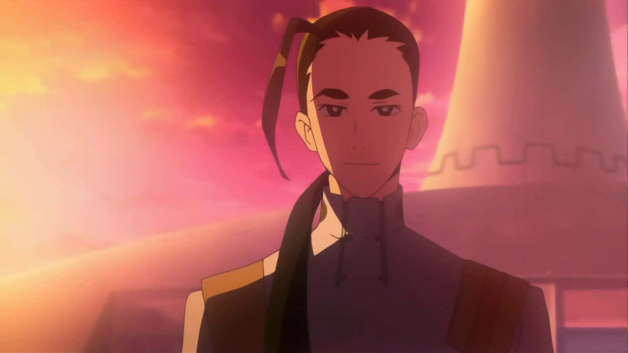Rossiu Adai, ponytail, vibrant pink and orange sunset sky, HD Desktop Wallpaper