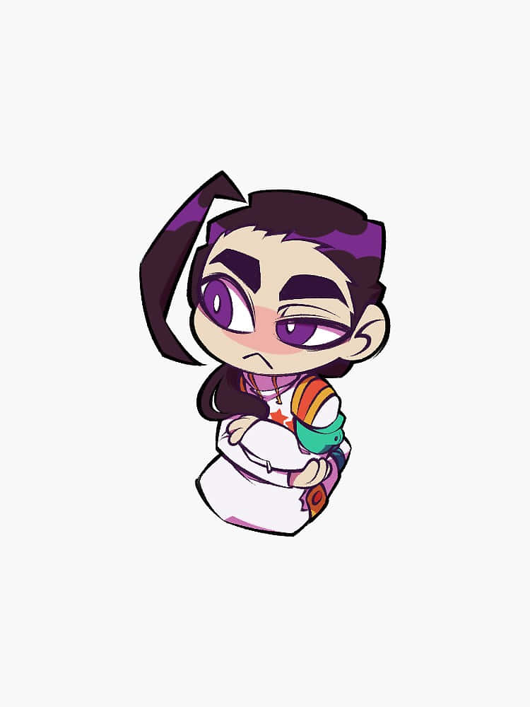 Rossiu Adai, chibi anime girl, purple eyes, SD Phone Wallpaper