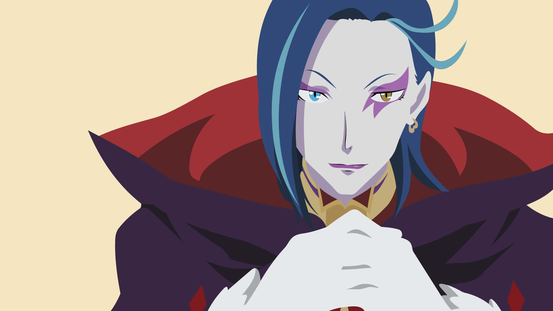 Roswaal L Mathers, blue hair, heterochromatic eyes, Full HD Desktop Wallpaper