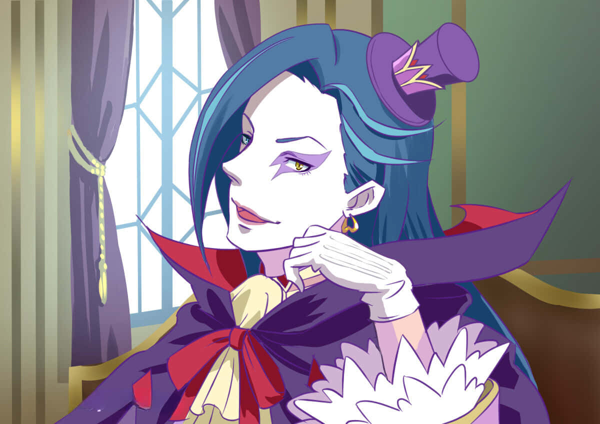 Roswaal L Mathers, blue hair, purple top hat, SD Desktop Wallpaper