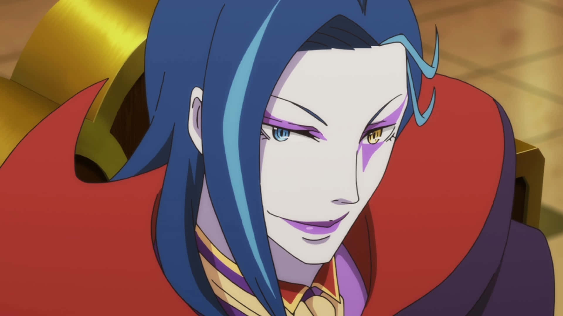 Roswaal L Mathers, blue hair, purple eyes, Full HD Desktop Wallpaper
