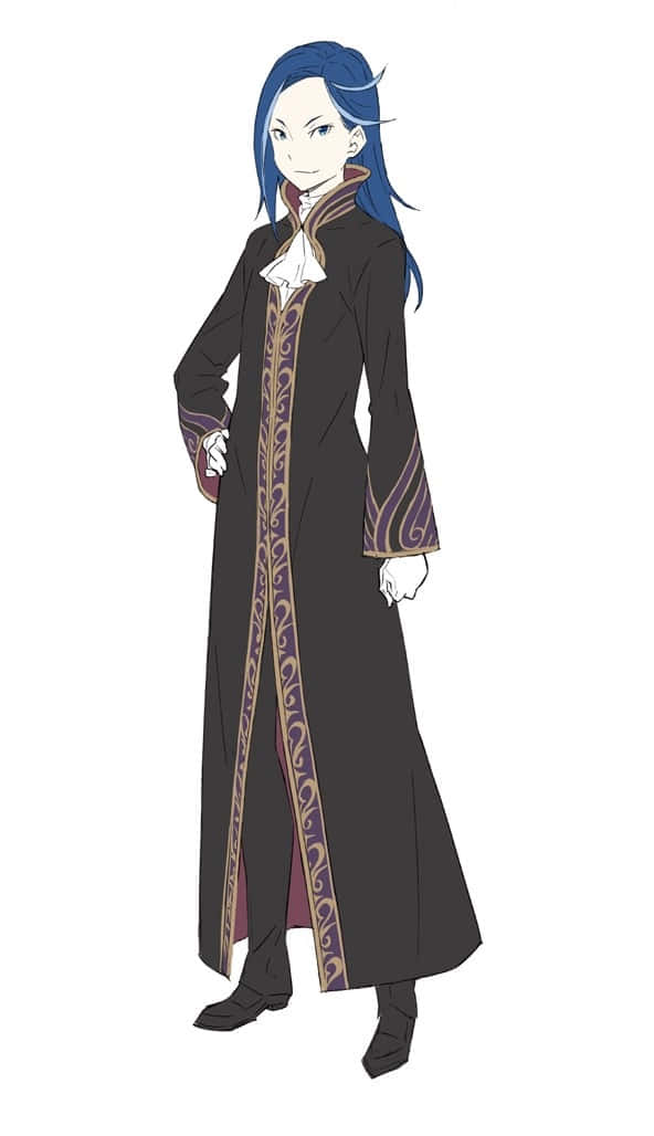 Roswaal L Mathers, blue hair, ornate black robe, SD Phone Wallpaper