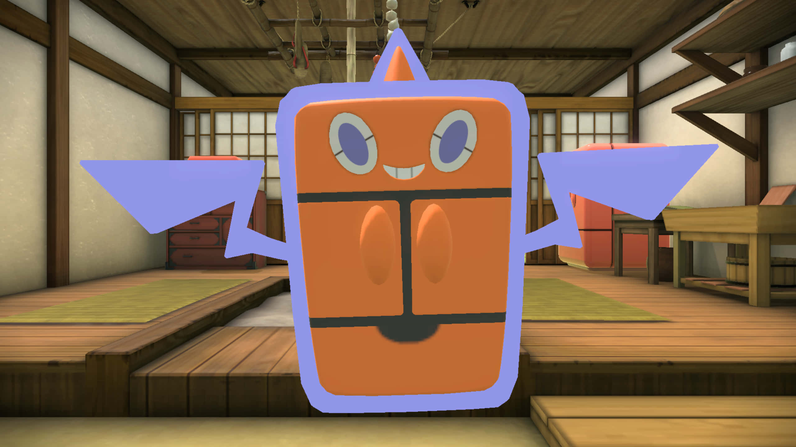 Rotom, orange, purple, 2K Desktop Wallpaper
