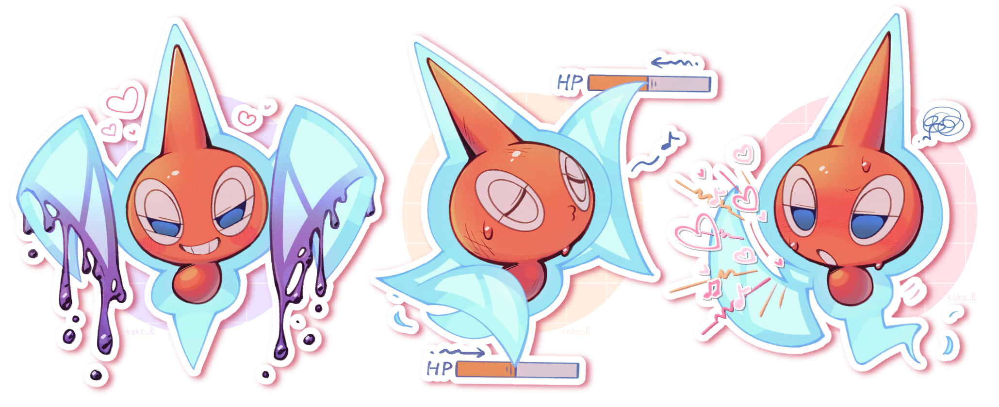 Rotom, anime-style, orange bodies, Full HD Desktop Wallpaper